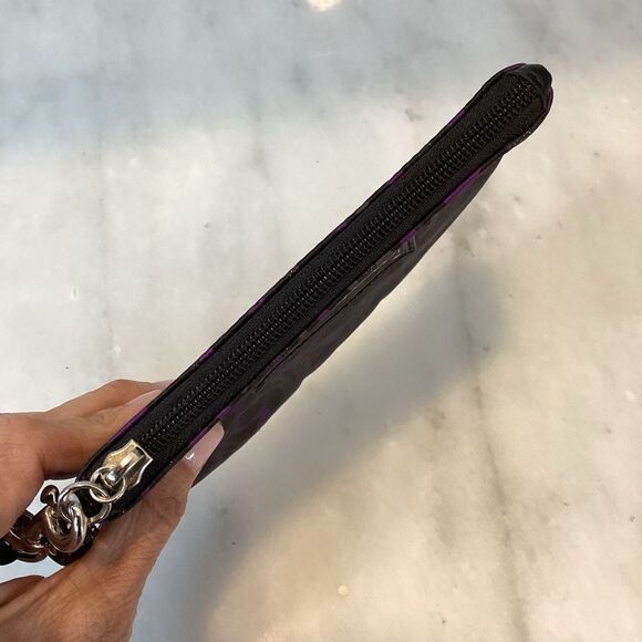 Coach Poppy Ocelot Leopard Lurex & Satin Wristlet Clutch - Picture 11 of 15